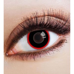 Kontaktlinsen Jahreslinsen DARK LORD zweifarbig schwarz-rot