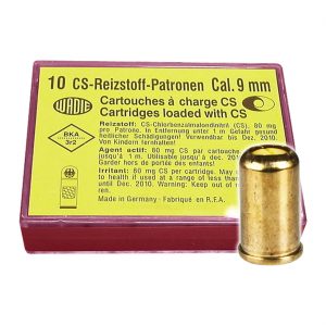 Schreckschuss Gaspatronen 9mm R. WADIE CS-Reizstoff Revolvermunition