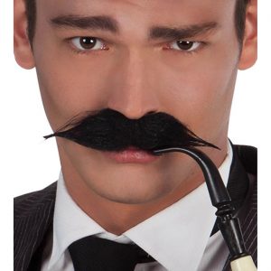 Privatdetektiv Oberlippenbart DETECTIVE Partyqualität selbstklebend Schnurrbart schwarz