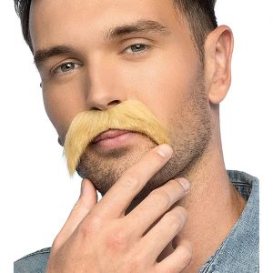 Oberlippenbart selbstklebend SCHNURRBART einfarbig blond