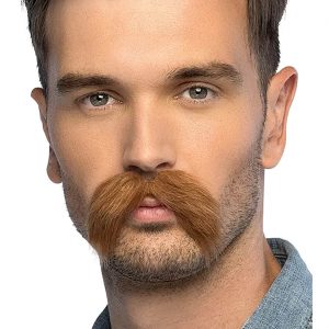 Oberlippenbart selbstklebend SCHNURRBART einfarbig braun