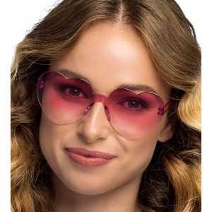 Herzen / Hippies Motivbrille mit Farbverlauf rosarot FESTIVAL HEARTS pink
