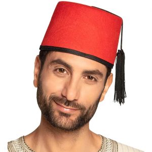 Orientalen Hut Fez Classic FADIME rot-schwarz