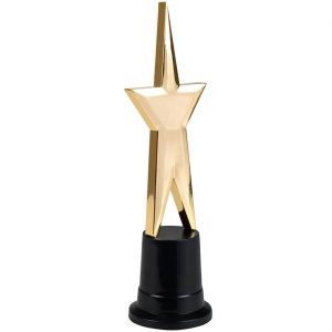Hollywood Deko Trophäe Stern Star Award 22cm schwarz-gold