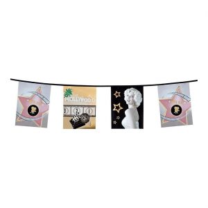 Hollywood Dekogirlande Wimpelkette Motiv Regieklappe Marilyn Movie Star 6m bunt