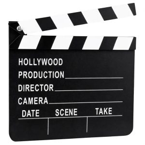 Hollywood Deko Regieklappe Tafel zum Beschriften 20x28cm schwarz-weiß