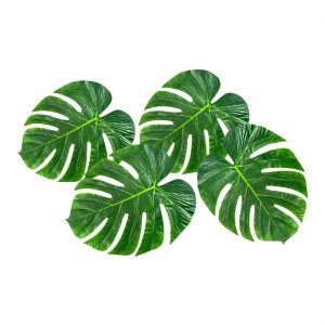 Palmen Deko Blätter aus Papier Monstera Fensterblatt 29x33cm grün