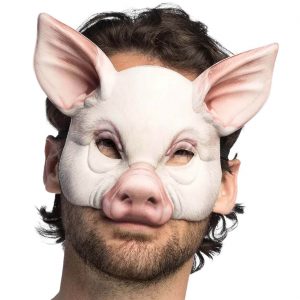 Schwein Dominomaske Halbmaske aus EVA Material angenehm zu tragen rosa