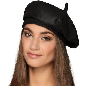 Franzosen Basken Mütze Barrett aus Polyester FRANKREICH schwarz