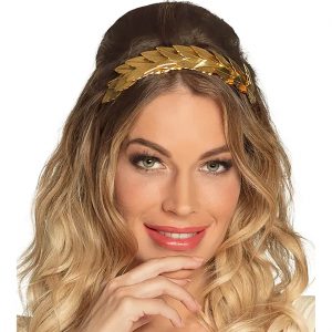 Römer Griechen Lorbeerkranz Lorbeerkrone auf Haarreif filigrane Metallblätter gold