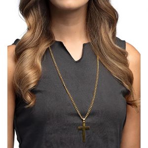 Kreuz Halskette mit Anhänger glatte Oberfläche CROSS gold