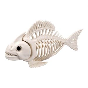 Tierskelett Fisch bleich Deko Standfigur 26x7x13 Fischskelett beige