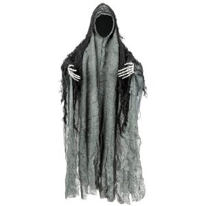 Skelett in Fetzen Deko Hängefigur 46cm GESICHTSLOSER grau-schwarz