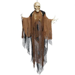 Mumie Deko Hängefigur mit LED+Sound 160cm CREEPY MUMMY braun-beige