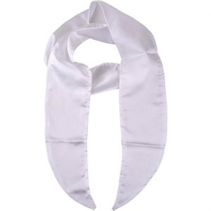 Schal / Gürtelschärpe / Stirnband Satin Deluxe einfarbig weiß