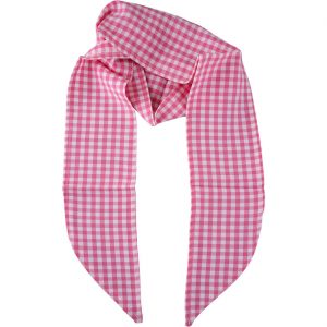 Trachten Schal / Gürtelschärpe / Stirnband kariert Deluxe pink-weiß