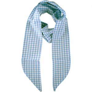 Trachten Schal / Gürtelschärpe / Stirnband kariert Deluxe blau-weiß