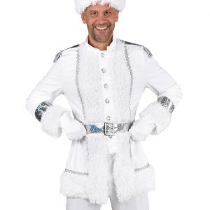 Schneemann Kostüm Teile-Set sehr edel oder Zirkusdirektor ICE JACKET Deluxe weiß-silber