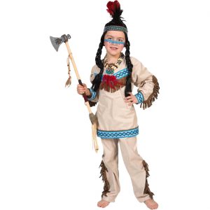 Indianer Kinderkostüm Anzug THUNDERING TEEPEE BOY creme-türkis