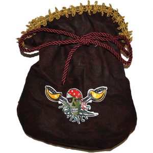 Piraten Handtasche Pompadourbeutel Geldbörse oder Gürtelbeutel schwarz-bunt