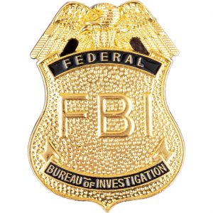 FBI Brosche Abzeichen Polizeimarke BADGE FBI gold