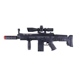 Armee Soldaten / Gangster Gewehr mit Licht und Sound und Rauch Entwicklung schwarz
