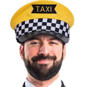 Taxifahrer Schildmütze kariert gelb-schwarz