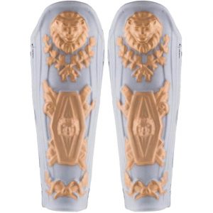 Gladiatoren Spartaner Beinschienenset mit Haltebändern aus EVA Material silber-gold