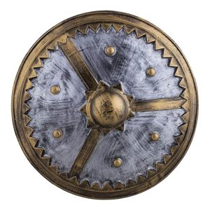 Gladiatoren Spartaner Schild 60cm Durchmesser Rundschild silber-gold