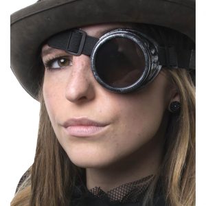 Steampunk Schweißermonocle glatt einseitige Schweißerbrille Goggles silber