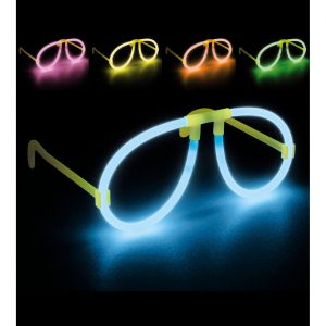 Runde Brille Knicklichter zum Zusammenstecken mehrfarbig neonbunt