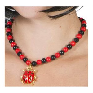 Insekt Marienkäfer Halskette Collier LADYBUG rot-schwarz