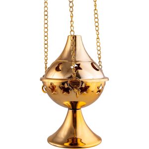 Priester Pfarrer Deko Accessoire Artikel Weihrauchschale auch für Mönch Nonne Papst Kardinal gold