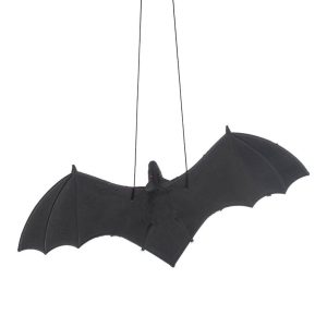 Fledermaus Deko Hängefigur an Gummiband 32x14cm schwarz