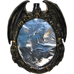 Gargoylen Wasserspeier Deko Wandbild 3D-Folie Horrorspiegel mit Skeletten und Flügeln 70x56x5cm silber-gold