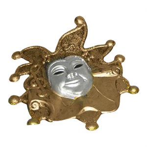 Edles venezianisches Deko Wandbild 3D-Folie 60x55cm Musik Clown mit Notenschlüssel (M) gold-silber