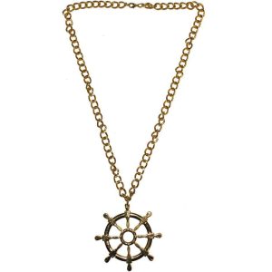Steuerrad Halskette mit Anhänger Deluxe gold