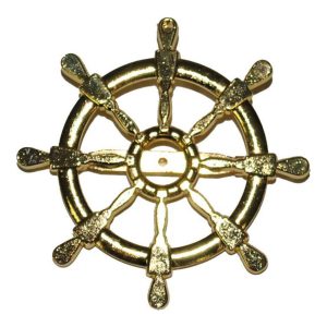 Steuerrad Brosche Deluxe gold