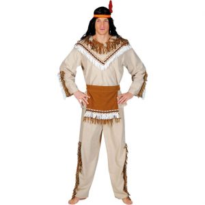 Indianer Kostüm Anzug SIOUX MAN beige-braun