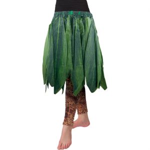 Hawaii / Afrika Dschungel Rock Bastrock kurz Bananen Blätterrock 60cm lang grün