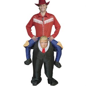USA Präsident Kostüm selbstaufblasend Reittier Carry Me Hose mit Ventilator schwarz-blau