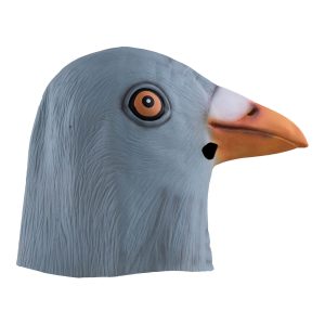 Vogel Taube Latexmaske Vollmaske Deluxe grau-orange
