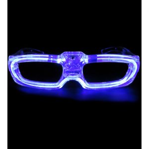 Unisexbrille mit LED mit Leuchteffekt einfarbig blau