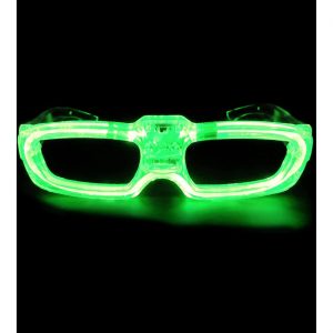 Unisexbrille mit LED mit Leuchteffekt einfarbig grün
