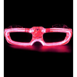 Unisexbrille mit LED mit Leuchteffekt einfarbig rot