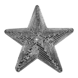 80er Jahre Discokugel / Stern Dekohängeartikel Stern 25cm silber