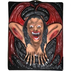 Gargoylen Wasserspeier Deko Wandbild 3D-Folie 53x43x1cm schwarz-rot