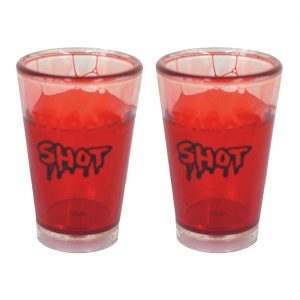 Blutige Schnapsgläser Shotgläser Mehrweg aus Kunststoff im Set BLOOD SHOT 4x4x7cm rot