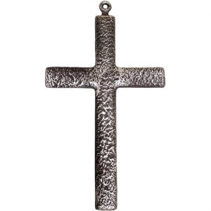 Kreuz Anhänger für Halskette oder Gürtel aus Kunststoff 46x26cm silber