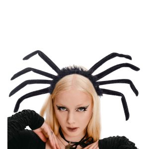 Spinne Haarreif mit Motiv Spinnenbeine aus Samt schwarz